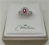 Anello Miluna Donna in Oro bianco Rubino 0.35 Ct LID3454 - LID3454